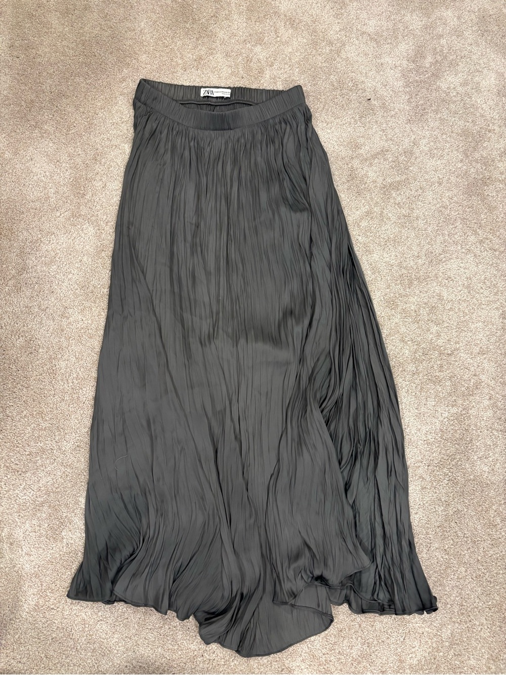 Zara Dark Gray Pleated Maxi Skirt